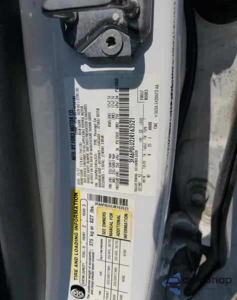 2018 Ford Fusion Se Hybrid from USA, damaged, VIN 3FA6P0LU2JR163521